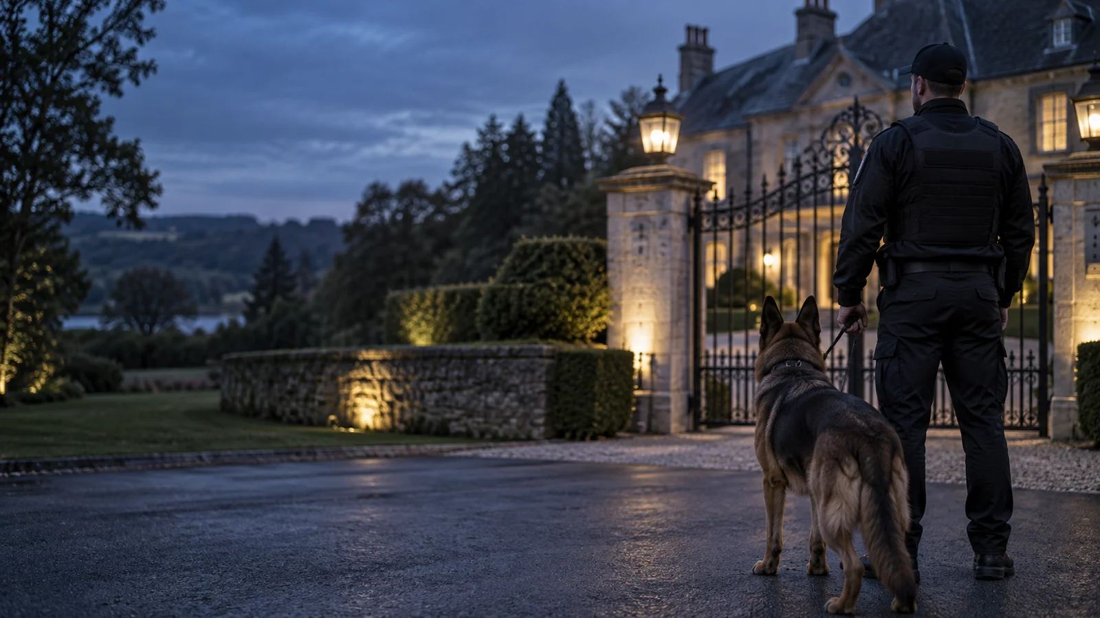 Private residential property protected by a tailored security plan